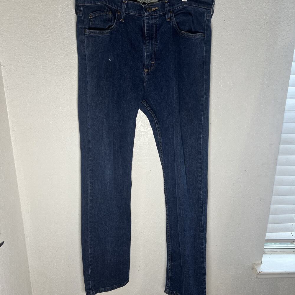 Wrangler Authentics Jeans Mens Dark Blue Pants Cowboy Cut Denim 36x34 Western